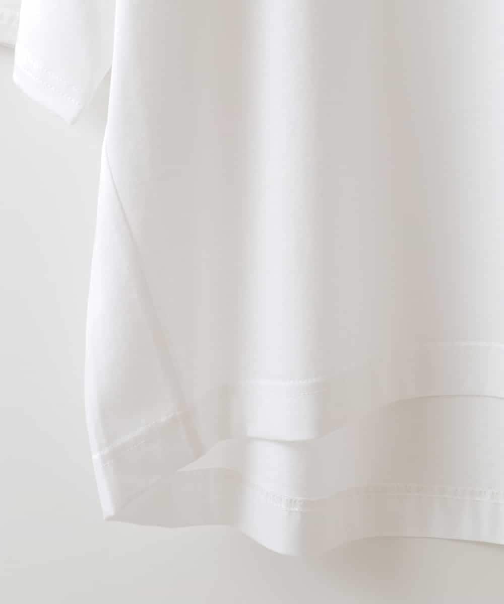 ZMKHW67079 al'aise modulation(アレーズモジュレーション) 袖スリットロゴTシャツ ホワイト