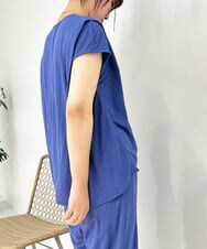 ZMKIB61075 al'aise modulation(アレーズモジュレーション) 【洗える/接触冷感】【セットアップ対応】タックフレンチスリーブプルオーバー ブルー