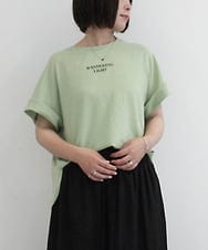 ZMKIB67110 al'aise modulation(アレーズモジュレーション) ロールアップスリーブカットソー グリーン