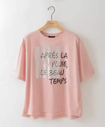 ZMKIB72079 al'aise modulation 【接触冷感】メッセージ箔プリントTシャツ