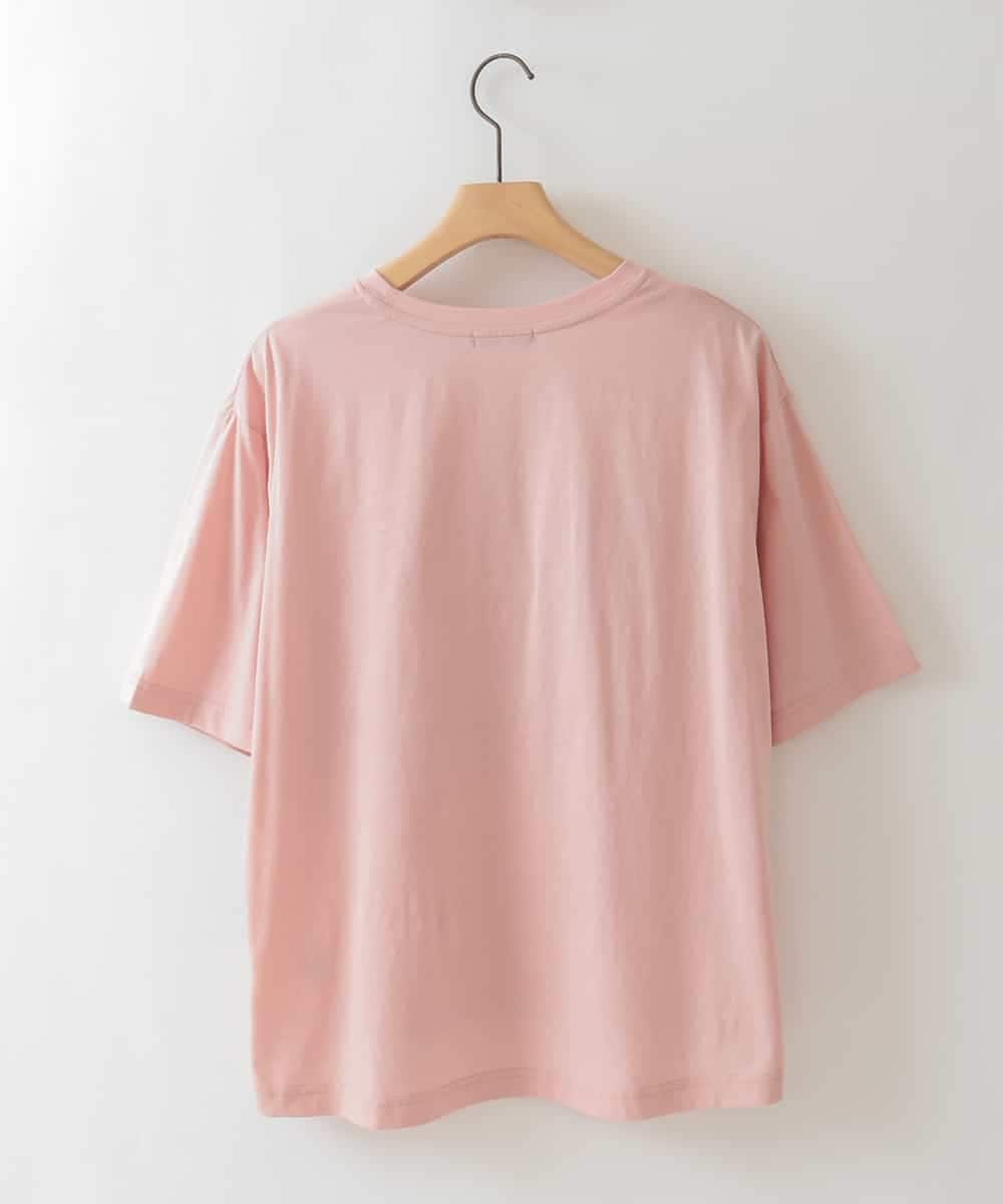 ZMKIB72079 al'aise modulation(アレーズモジュレーション) 【接触冷感】メッセージ箔プリントTシャツ ピンク