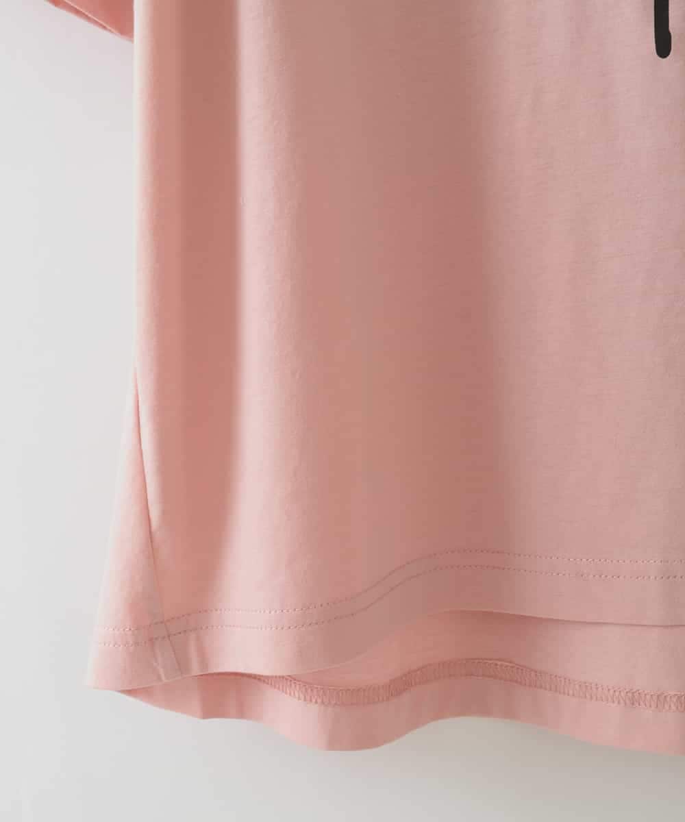 ZMKIB72079 al'aise modulation(アレーズモジュレーション) 【接触冷感】メッセージ箔プリントTシャツ ピンク