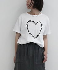 ZMKIB75090 al'aise modulation(アレーズモジュレーション) ハートロゴデザインTシャツ ホワイト
