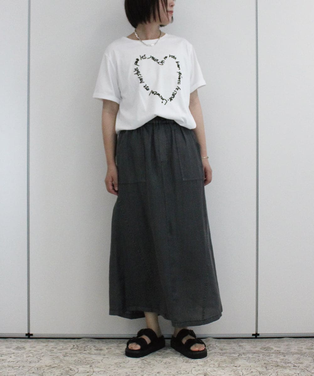 ZMKIB75090 al'aise modulation(アレーズモジュレーション) ハートロゴデザインTシャツ ホワイト
