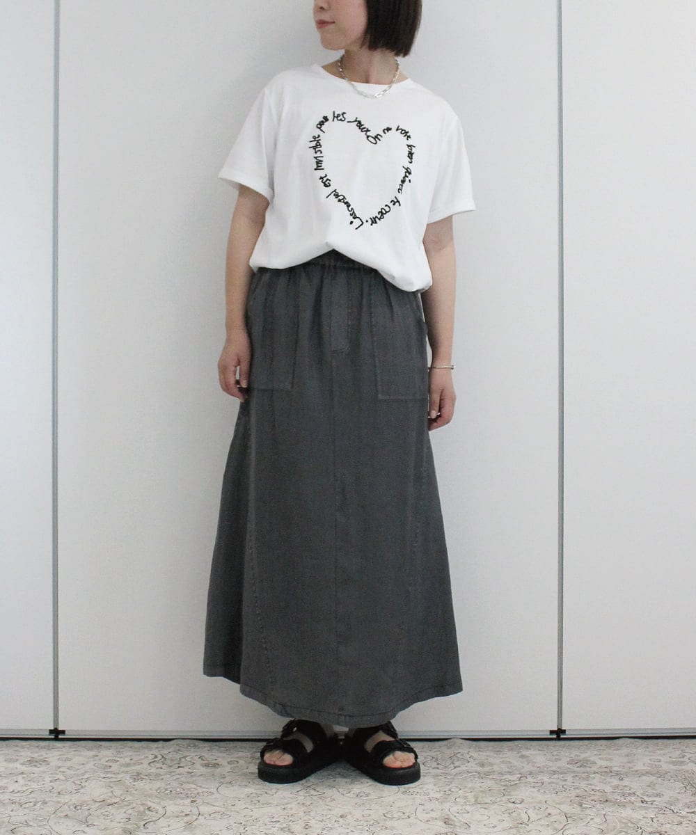 ZMKIB75090 al'aise modulation(アレーズモジュレーション) ハートロゴデザインTシャツ ホワイト