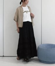 ZMKIB76100 al'aise modulation(アレーズモジュレーション) ラメ入りロゴ刺繍カットソー ホワイト