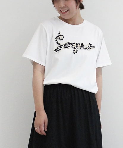 ZMKIB76100  ラメ入りロゴ刺繍カットソー