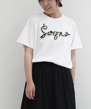 ZMKIB76100 al'aise modulation(アレーズモジュレーション) ラメ入りロゴ刺繍カットソー ホワイト