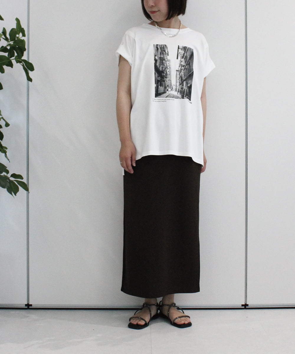 FRAMeWORK - フォトプリントアシメTシャツ PHOTO TEE（Tシャツ／カットソー）｜FRAMeWORK（フレームワーク