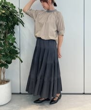 ZMKIB81069 al'aise modulation(アレーズモジュレーション) シアーネックラグランカットソー ベージュ