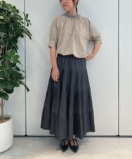 ZMKIB81069 al'aise modulation(アレーズモジュレーション) シアーネックラグランカットソー ベージュ