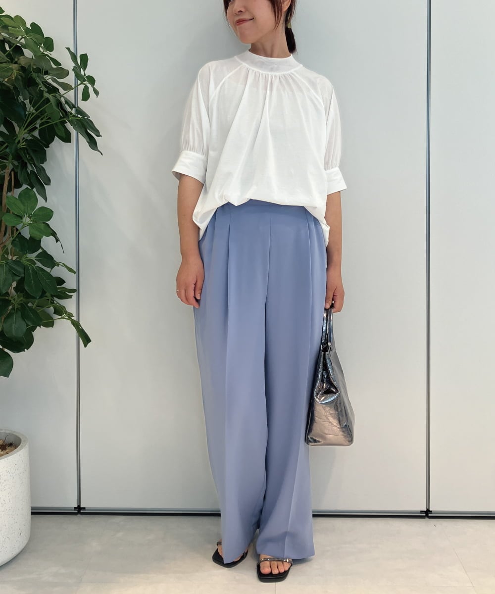 ZMKIB81069 al'aise modulation(アレーズモジュレーション) シアーネックラグランカットソー ホワイト