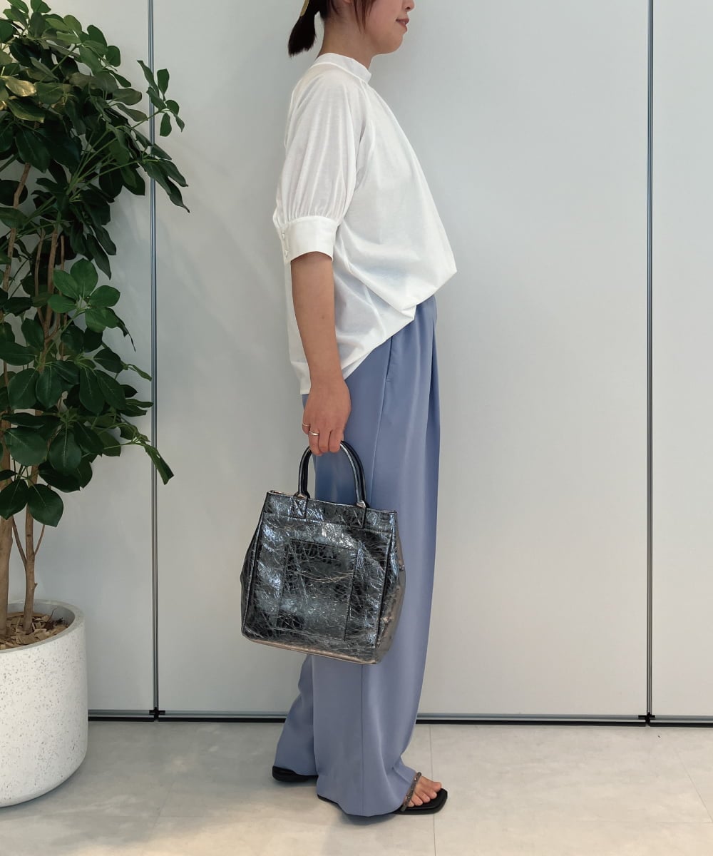 ZMKIB81069 al'aise modulation(アレーズモジュレーション) シアーネックラグランカットソー ホワイト