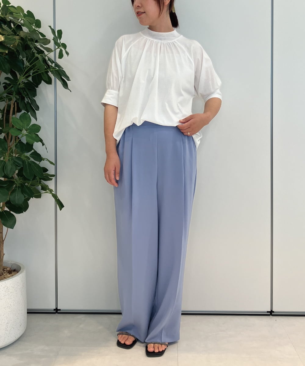 ZMKIB81069 al'aise modulation(アレーズモジュレーション) シアーネックラグランカットソー ホワイト