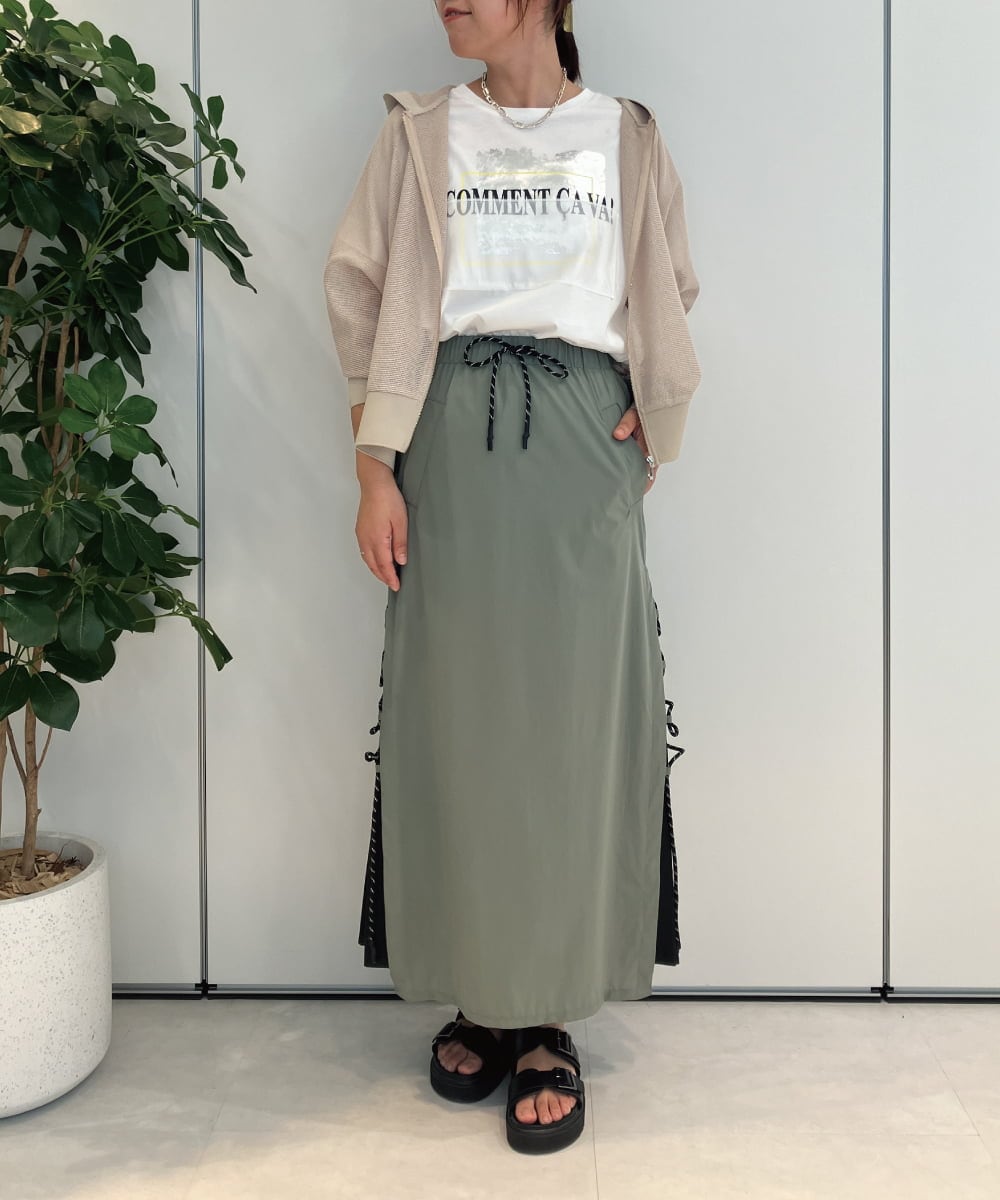 ZMKIB84090 al'aise modulation(アレーズモジュレーション) 【接触冷感】コラージュデザインTシャツ ホワイト