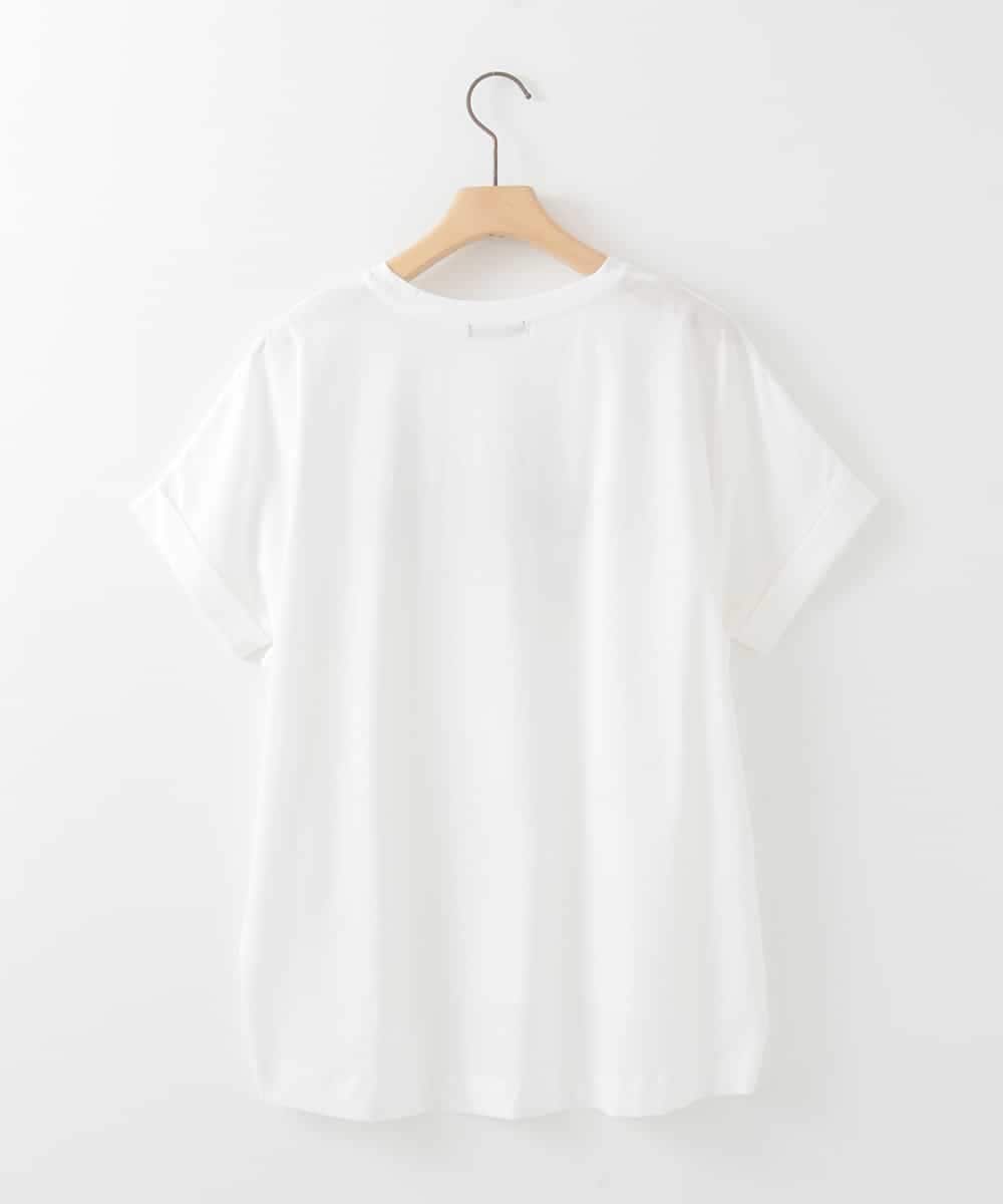 ZMKIB84090 al'aise modulation(アレーズモジュレーション) 【接触冷感】コラージュデザインTシャツ ホワイト