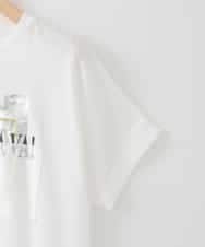 ZMKIB84090 al'aise modulation(アレーズモジュレーション) 【接触冷感】コラージュデザインTシャツ ホワイト