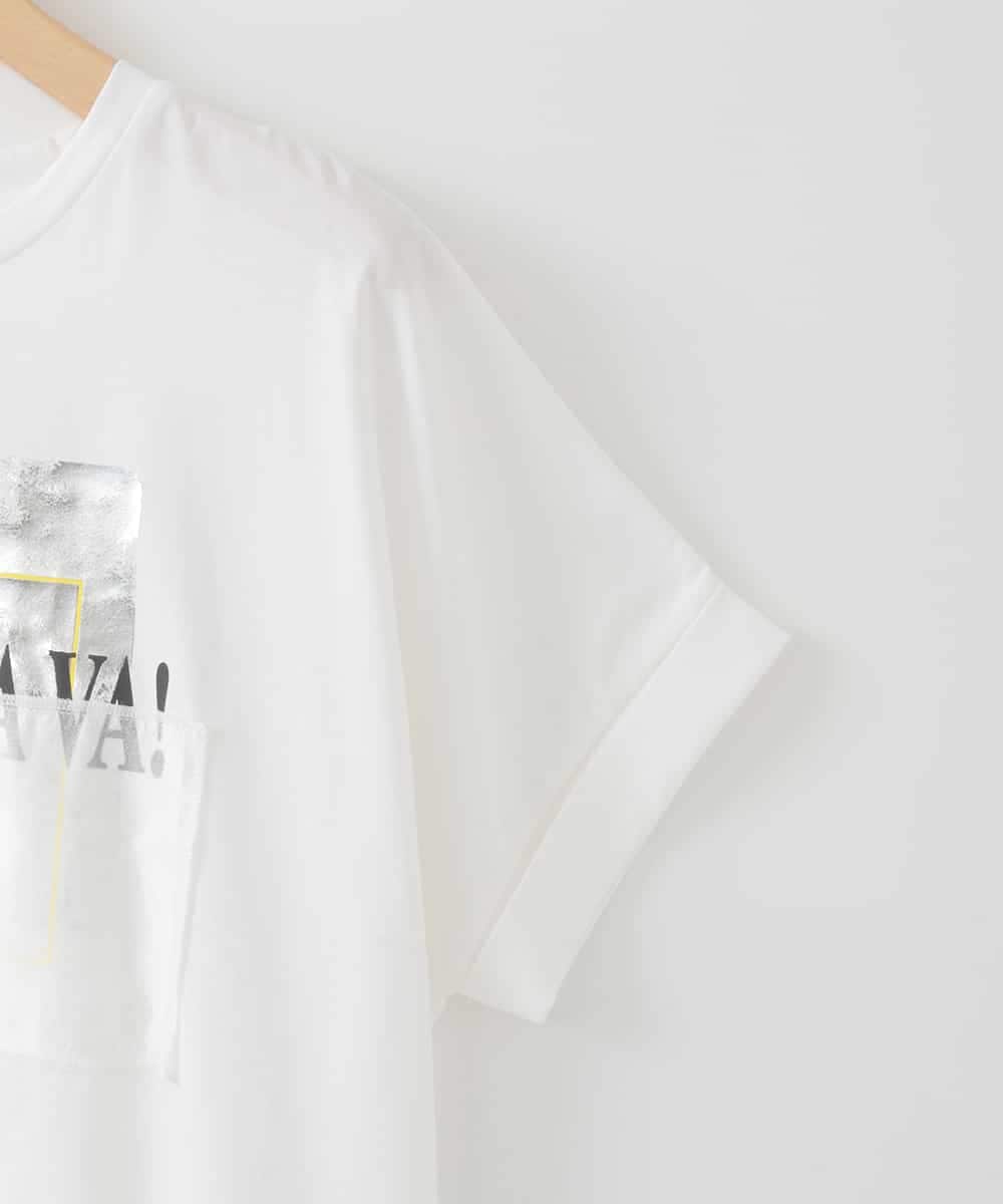 ZMKIB84090 al'aise modulation(アレーズモジュレーション) 【接触冷感】コラージュデザインTシャツ ホワイト