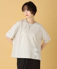 ZMKIE01099 al'aise modulation(アレーズモジュレーション) 【洗える】タグアクセントコットンTシャツ ライトグレー