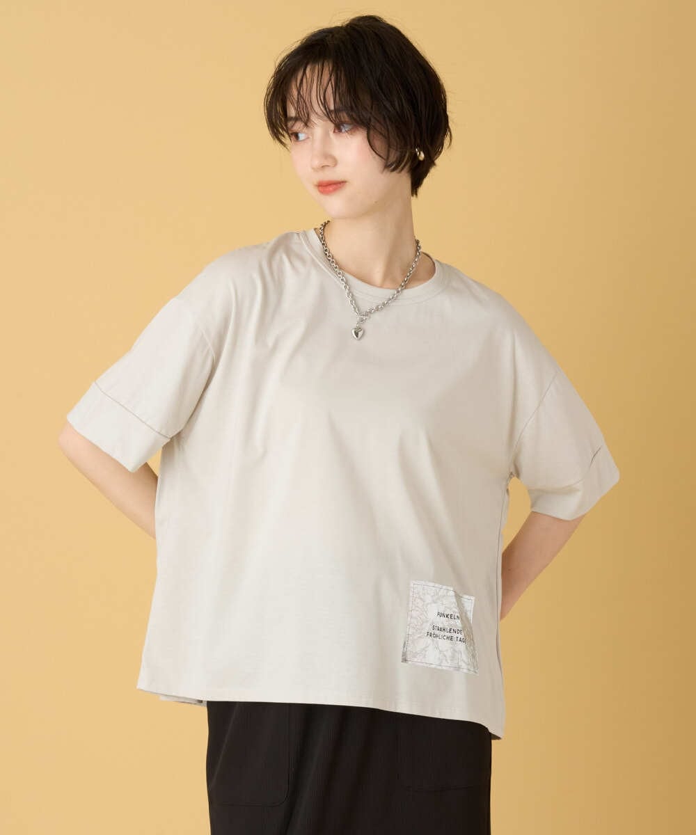 洗える】タグアクセントコットンTシャツ(カットソー・Tシャツ) | al