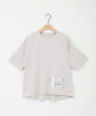 ZMKIE01099 al'aise modulation(アレーズモジュレーション) 【洗える】タグアクセントコットンTシャツ ライトグレー
