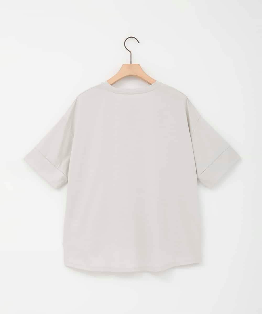 ZMKIE01099 al'aise modulation(アレーズモジュレーション) 【洗える】タグアクセントコットンTシャツ ライトグレー