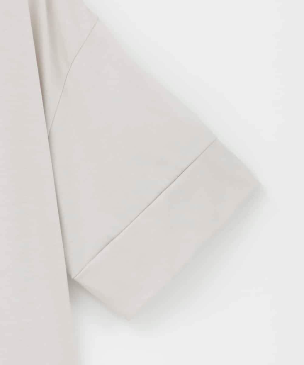ZMKIE01099 al'aise modulation(アレーズモジュレーション) 【洗える】タグアクセントコットンTシャツ ライトグレー