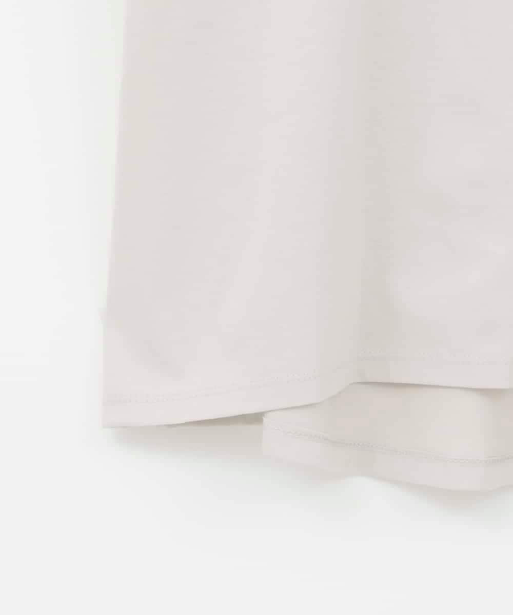 ZMKIE01099 al'aise modulation(アレーズモジュレーション) 【洗える】タグアクセントコットンTシャツ ライトグレー