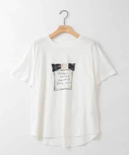 ZMKIE02089 al'aise modulation 【洗える】ラメ刺繍ロゴデザインカットソー