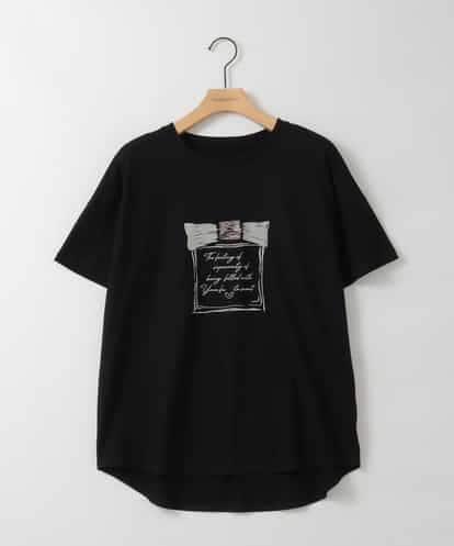 ZMKIE02089 al'aise modulation 【洗える】ラメ刺繍ロゴデザインカットソー