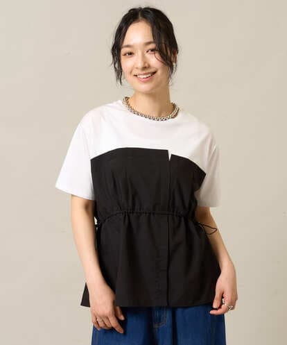 ZMKIE05098 al'aise modulation ビスチェドッキングドロストTシャツ