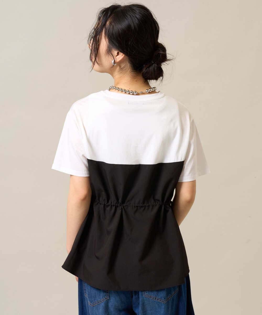 ZMKIE05098 al'aise modulation(アレーズモジュレーション) ビスチェドッキングドロストTシャツ ホワイト