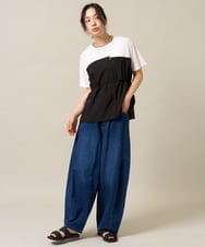 ZMKIE05098 al'aise modulation(アレーズモジュレーション) ビスチェドッキングドロストTシャツ ホワイト