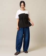 ZMKIE05098 al'aise modulation(アレーズモジュレーション) ビスチェドッキングドロストTシャツ ホワイト