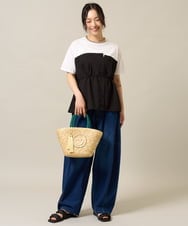 ZMKIE05098 al'aise modulation(アレーズモジュレーション) ビスチェドッキングドロストTシャツ ホワイト