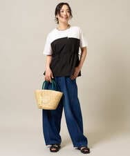 ZMKIE05098 al'aise modulation(アレーズモジュレーション) ビスチェドッキングドロストTシャツ ホワイト
