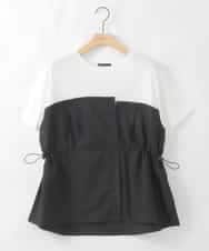 ZMKIE05098 al'aise modulation(アレーズモジュレーション) ビスチェドッキングドロストTシャツ ホワイト
