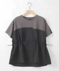 ZMKIE05098 al'aise modulation(アレーズモジュレーション) ビスチェドッキングドロストTシャツ ダークグレー