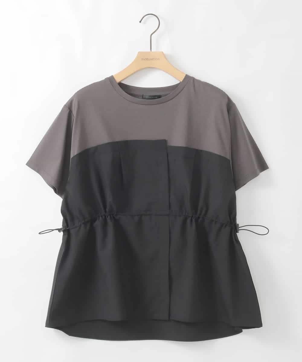 ZMKIE05098 al'aise modulation(アレーズモジュレーション) ビスチェドッキングドロストTシャツ ダークグレー