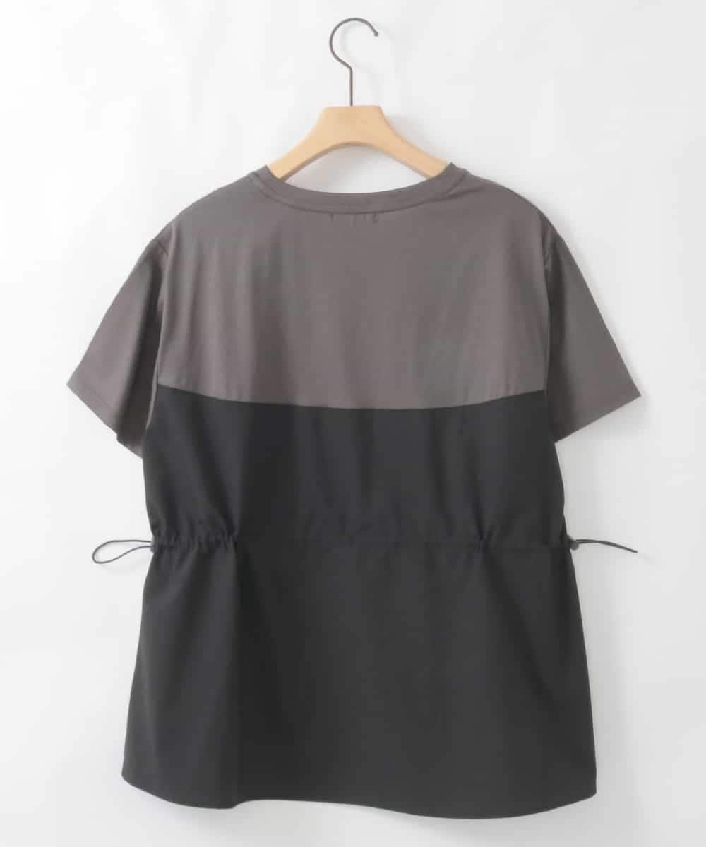 ZMKIE05098 al'aise modulation(アレーズモジュレーション) ビスチェドッキングドロストTシャツ ダークグレー