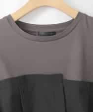 ZMKIE05098 al'aise modulation(アレーズモジュレーション) ビスチェドッキングドロストTシャツ ダークグレー