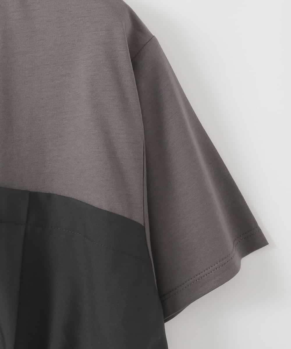 ZMKIE05098 al'aise modulation(アレーズモジュレーション) ビスチェドッキングドロストTシャツ ダークグレー