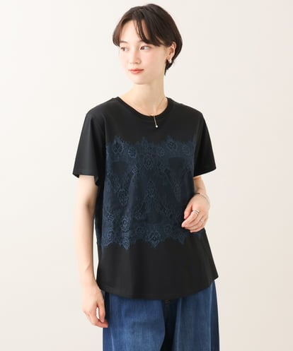 ZMKIE06110 al'aise modulation レースジョイントコットンTシャツ