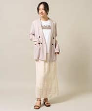 ZMKIE08090 al'aise modulation(アレーズモジュレーション) チュールポイントロゴデザインTシャツ ホワイト