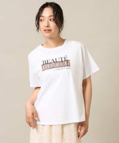 ZMKIE08090 al'aise modulation チュールポイントロゴデザインTシャツ