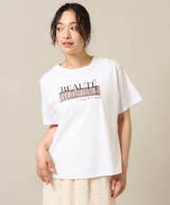ZMKIE08090 al'aise modulation(アレーズモジュレーション) チュールポイントロゴデザインTシャツ ホワイト