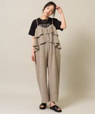 ZMKIE08090 al'aise modulation(アレーズモジュレーション) チュールポイントロゴデザインTシャツ ブラック