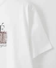 ZMKIE08090 al'aise modulation(アレーズモジュレーション) チュールポイントロゴデザインTシャツ ホワイト