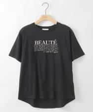 ZMKIE08090 al'aise modulation(アレーズモジュレーション) チュールポイントロゴデザインTシャツ ブラック