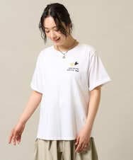 ZMKIE09080 al'aise modulation(アレーズモジュレーション) ロゴ刺繍デザインTシャツ ホワイト